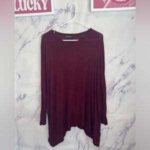 NWT cotton on essi long sleeve oversized burgundy top sz S